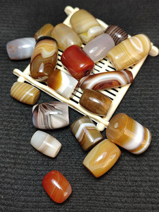 天然原色玛瑙桶珠抛光工艺亮面DIY手串108饰品文玩配件缠丝纹单珠