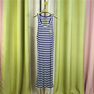 中长连衣裙B1 夏季 鸟家旗下MG品牌折扣 蓝色条纹背心式