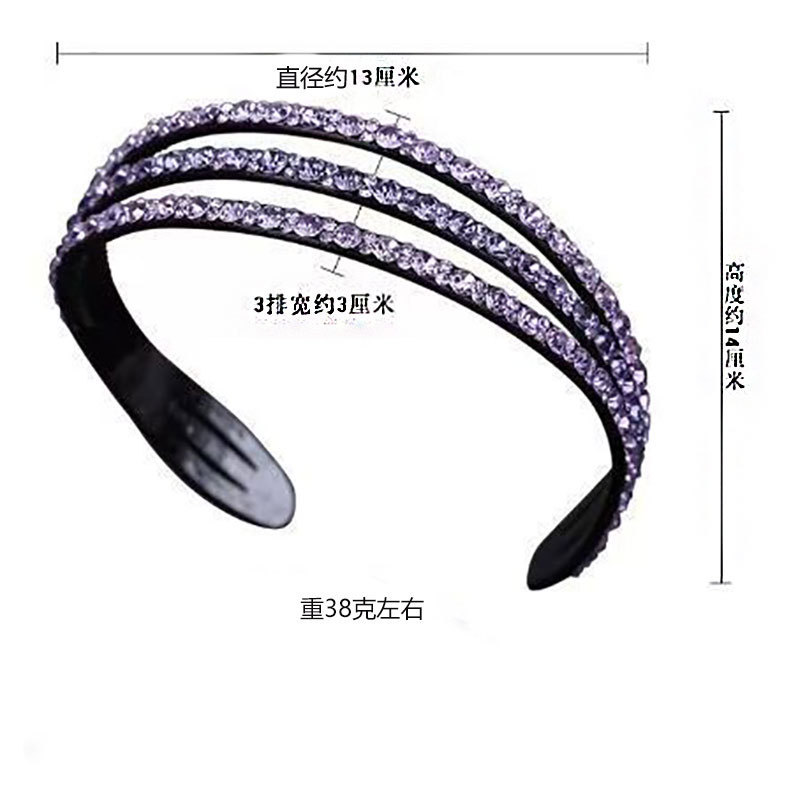 网红宽边发箍超闪水钻发卡韩国简约气质压刘海洗脸头饰发窟头箍女