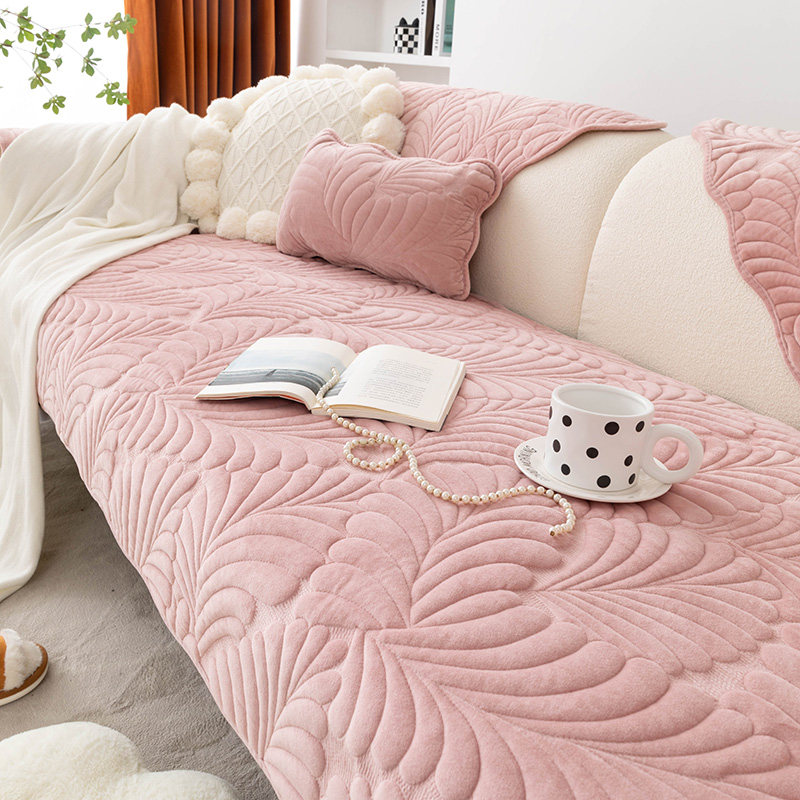 牛奶毛绒沙发垫四季通用2026新款高级感皮防滑套罩盖布巾坐垫毯子