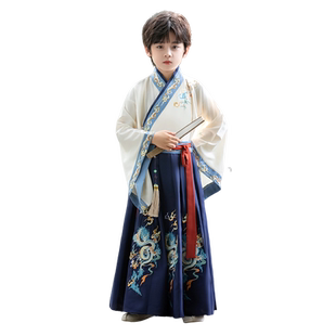 汉服男童秋冬新款古风帅气刺绣儿童古装少爷国学唐装中国风演出服