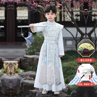男童汉服2025秋冬儿童古装 将军锦衣卫国风帅气公子武侠演出服 唐装