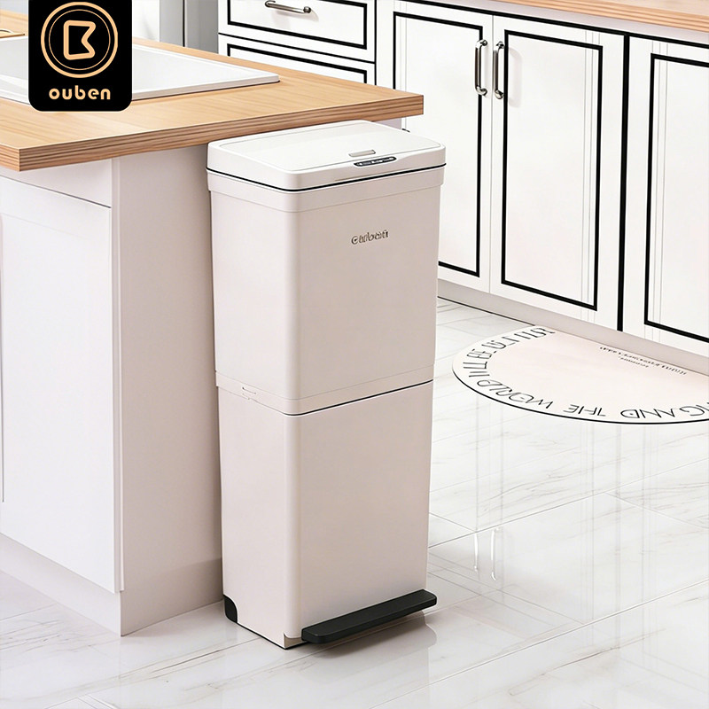 双层垃圾桶智能感应式家用厨房专用高款分类大号可移动日式垃圾筒,家庭/个人清洁工具,感应垃圾桶,淘宝优惠券,粉丝福利购,淘宝优惠卷