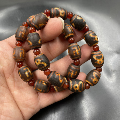 复古做旧天珠玛瑙手链