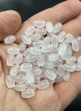华夏美玉 DIY饰品配件冰白色白玉米珠散珠 散批