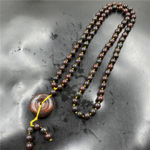 华夏美玉 桂林鸡血石平安扣毛衣链 男女款红伊丁平安扣挂件毛衣链