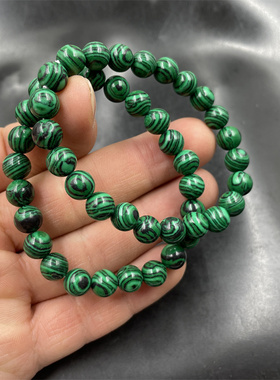 新款高仿孔雀石圆珠手链手串特价