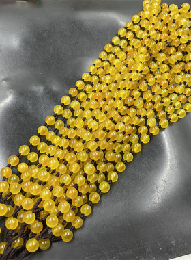 8毫米黄龙玉圆珠链子项链绳