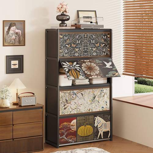 防尘大容量简易衣柜中古风