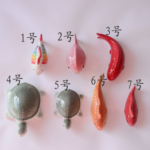 特惠景德镇陶瓷小摆件 鱼缸玩物 水族造景水中可漂浮装饰物大鱼系