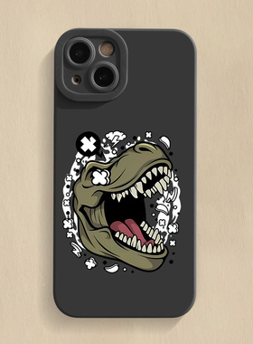 卡通霸王龙iPhone16Promax手机壳苹果17套15潮牌14网红113创意12个性11欧美x插画xr全包防摔xs新款8plus适用