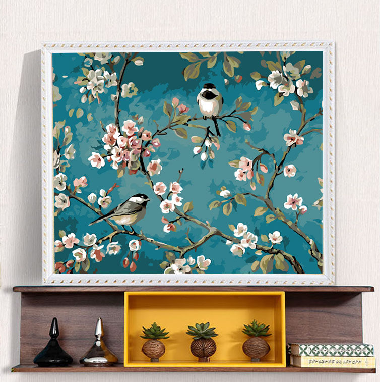 diy数字油彩画 风景客厅手工大幅数码填充花鸟手绘装饰画 喜鹊树高性价比高么？