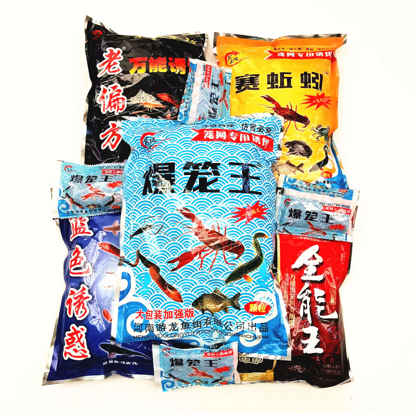 爆笼王虾笼饵料全能通用老偏方饵料抓龙虾黄鳝杂鱼专用赛蚯蚓诱饵