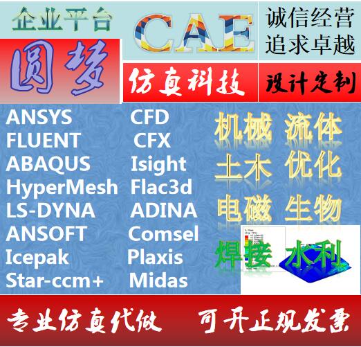 代做ANSYS/FLUENT ABAQUS/Adams/ANSOFT/Lsdyna/comsol有限元分析 商务/设计服务 其它设计服务 原图主图