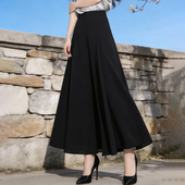 黑色垂坠感宽松显瘦休闲大摆裙裤 时尚 新款 裙女2026夏季 高腰阔腿裤