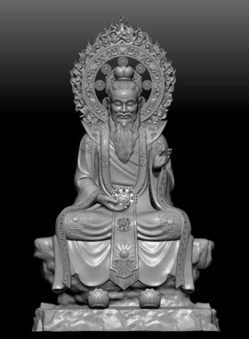三清道祖 stl文件三维立体图， 3d打印模型树脂玻璃钢 铜雕 木雕