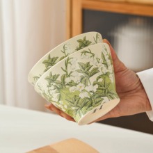 华典幸福铃兰花餐具陶瓷碗碟套装家用米饭斗笠碗轻奢INS风菜盘子