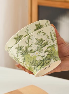 幸福铃兰花餐具陶瓷碗碟套装家用