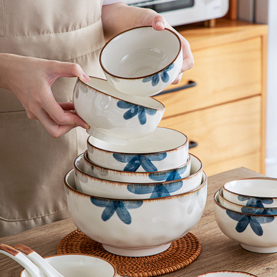 墨蓝陶瓷碗碟套装家用日式碗盘