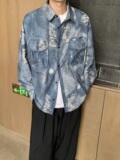 2024复古风工装美风数码印牛仔衬衫XZ507-1CS1069P5主推款，男装衬衫，星座507-1