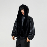 皮草围巾翻领可拆卸连帽靠街头棉服夹克XZ507-1MY8021P105货备，男装夹克，星座507-1