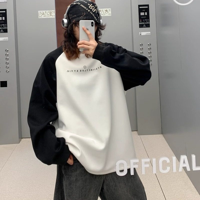 24宽松百搭插肩慵懒风加绒加厚卫衣XZ507-1WY6020P60大货备，男装卫衣，星座507-1