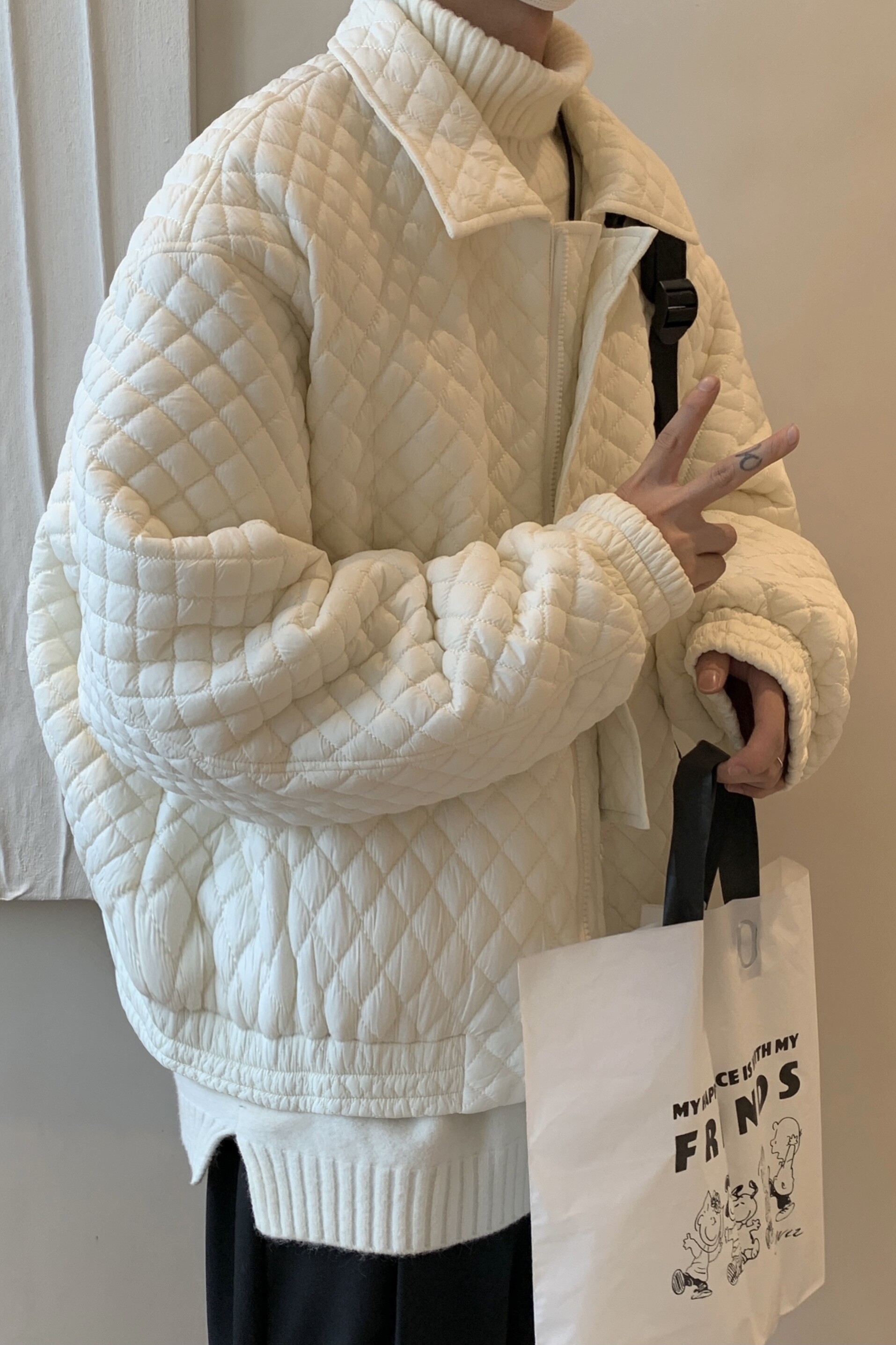 秋冬新款韩版休闲港风宽松菱格加厚棉服XZ507-1MY8009P95,男装棉衣,星座507-1