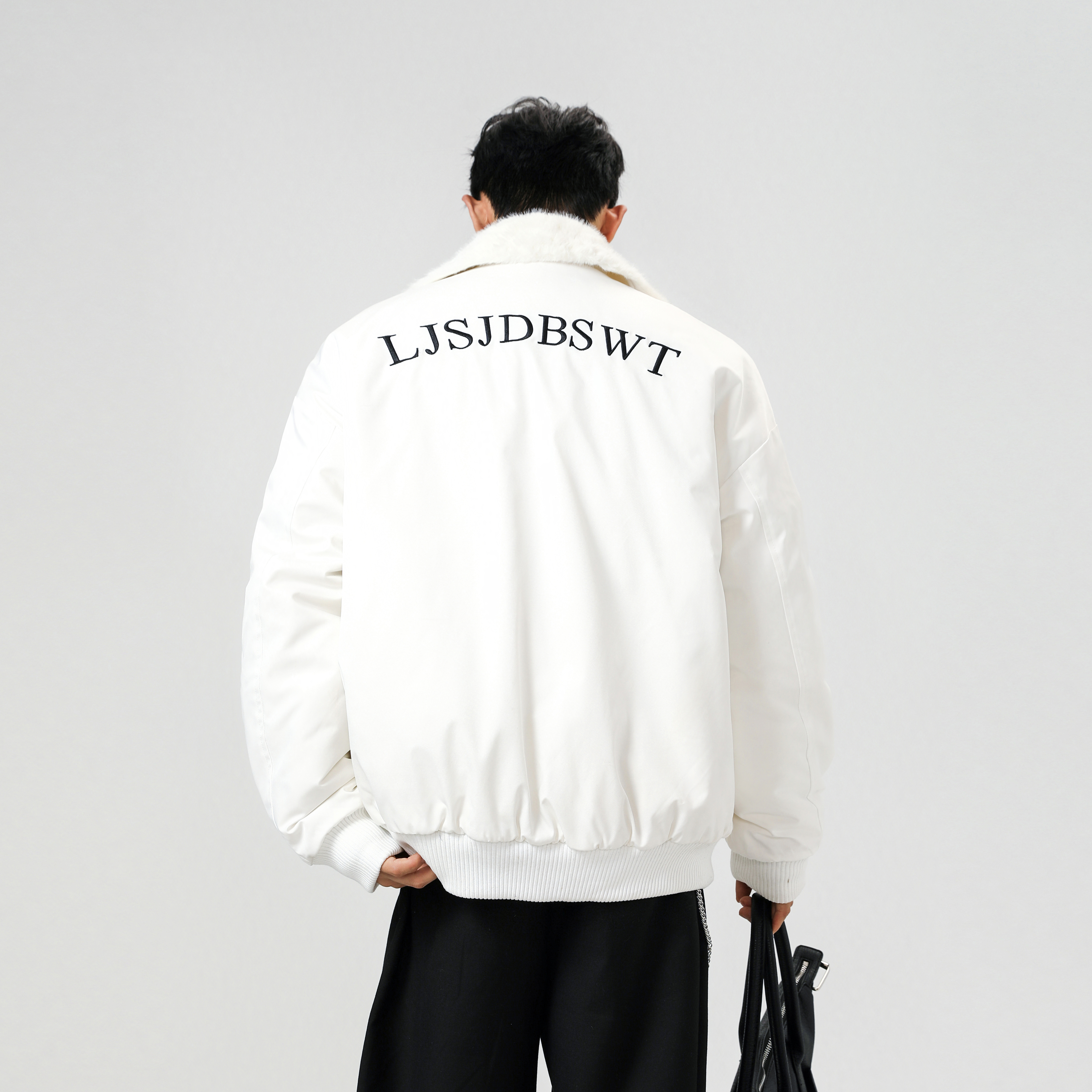 双面穿刺绣反领夹克宽松皮草保暖外套XZ507-1MY8022P130大货备，男装夹克，星座507-1