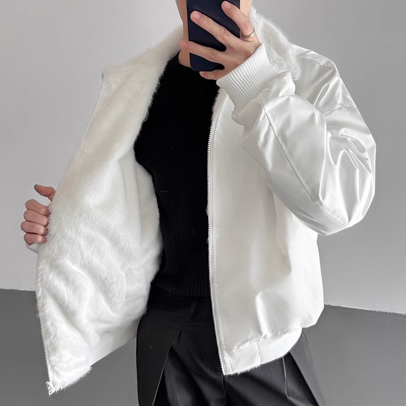 龙锦貂双面穿刺绣夹克宽松皮草外套XZ507-1MY8022P105大货备，男装夹克，星座507-1