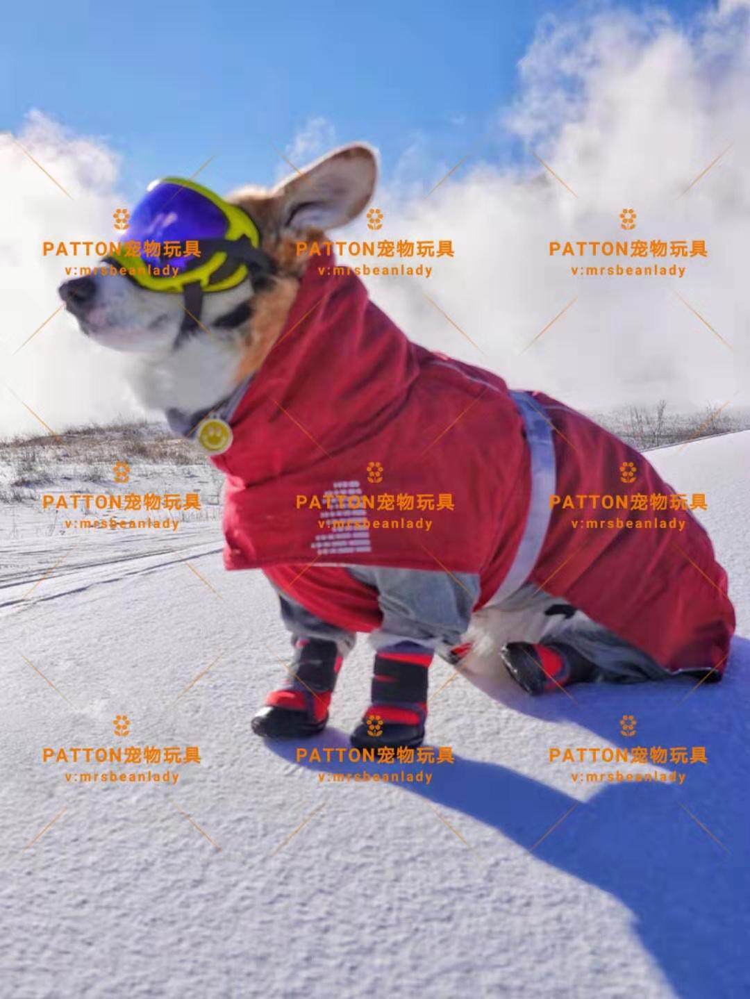 前后可分拍~中大型犬系带防掉耐磨保暖秋冬狗狗鞋子柯基法斗柴犬