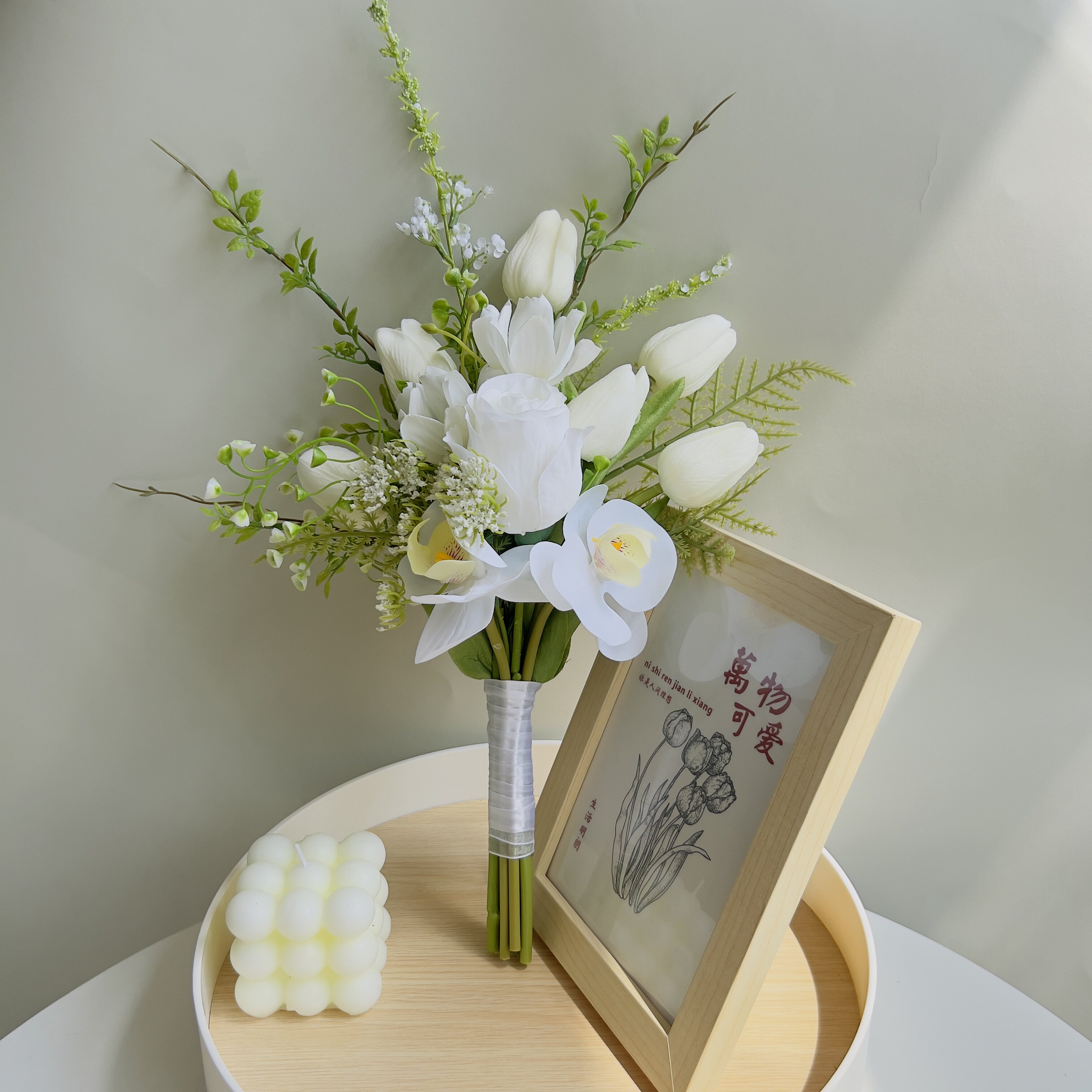 新娘婚庆婚礼领证拍照伴娘手拿仿真混搭手捧花束家居摆放花艺花卉