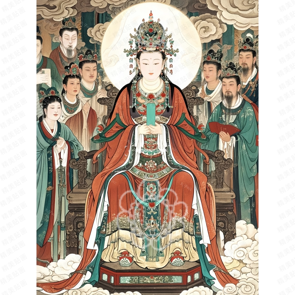 后土娘娘大地之母贴画福生无量天尊大张宿舍卧室床边走不干胶贴纸