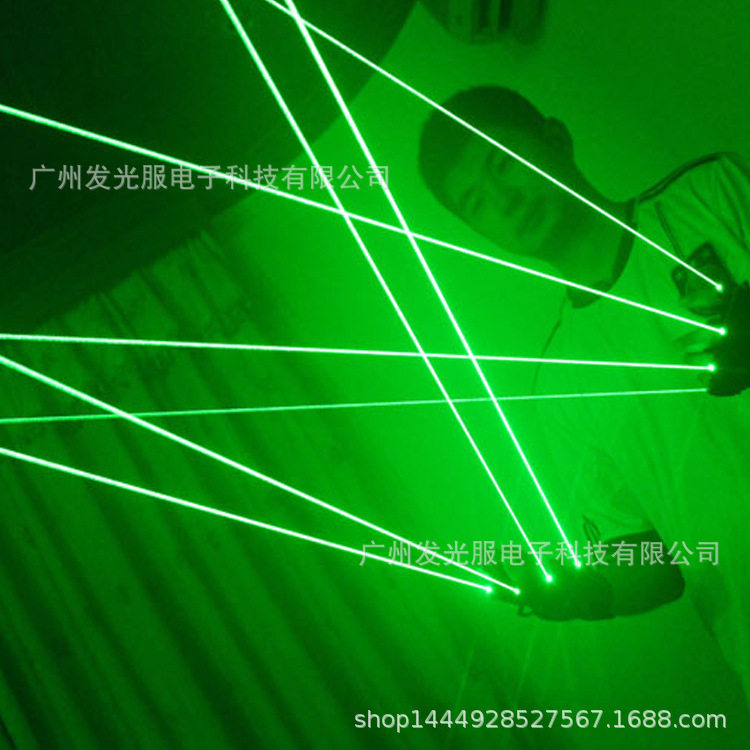 亚马逊热销激光手套LED发光红光镭射绿色舞表演服酒吧KTV应援