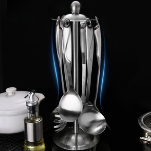 岛奇304不锈钢厨具套装家用厨房烹饪锅铲一体成型防烫汤勺漏勺