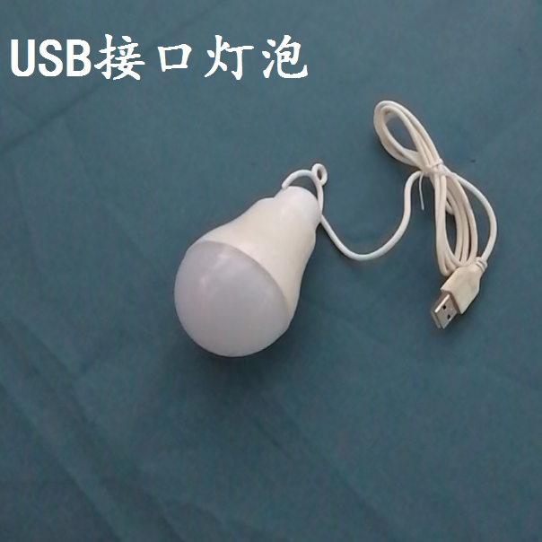 USB接口灯泡球泡LED节能灯带线5W白光现货包邮图片