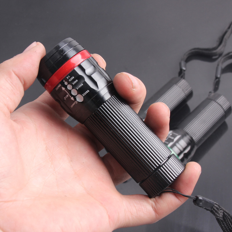 3节7号迷你保龄球形led强光变焦手电筒三档流明灯手电可定制logo