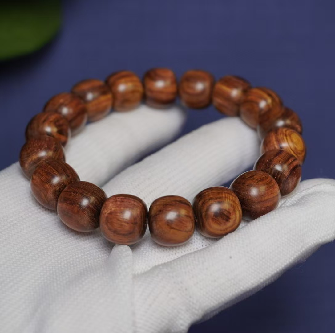 黄花梨原生态无胶无蜡1213佛珠手串男女念珠盘玩手串