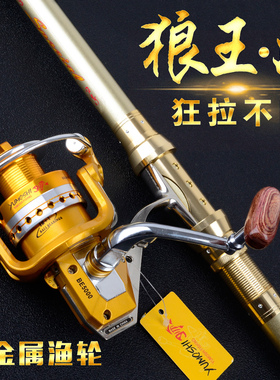 狼王投钓鱼竿海竿套装特价清仓超硬远投抛竿甩竿2.73.6米海杆全套