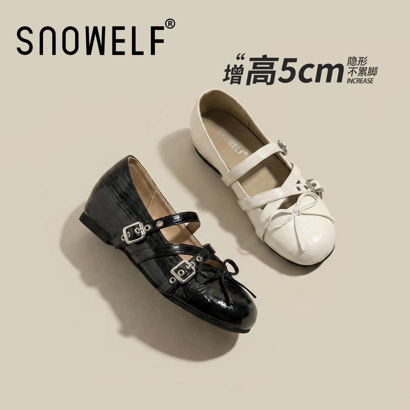 Snowelf~黑色玛丽珍鞋绝美单鞋