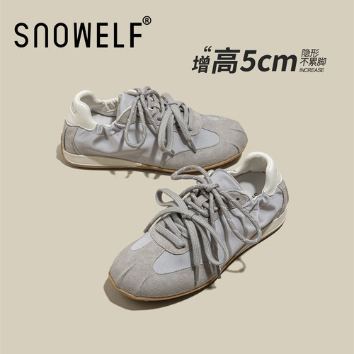 5cm灰色双鞋带绸缎女鞋