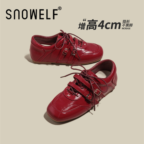 SNOWELF【真皮玛丽珍红色单鞋】