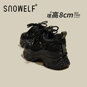 运动鞋 Snowelf黑武士厚底老爹鞋 春季 小个子内增高鞋 女款 2026新款