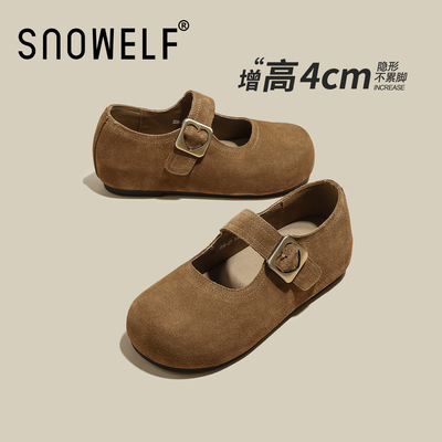 Snowelf正品2025绝美真皮小单鞋