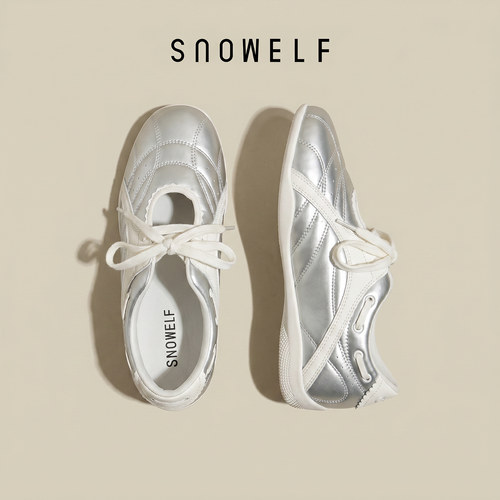 snowelf~5CM银色鞋子芭蕾德训鞋