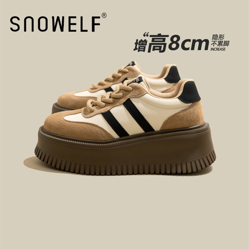 松糕底德训鞋snowelf复古系带