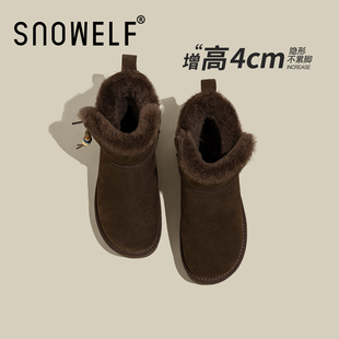 外穿百搭时尚 加绒加厚棉鞋 短筒靴子 2025新款 厚底保暖雪地靴女冬季