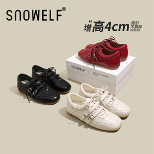 复古白色单鞋女款2026春季新款内增高鞋子女鞋配裙子玛丽珍小皮鞋