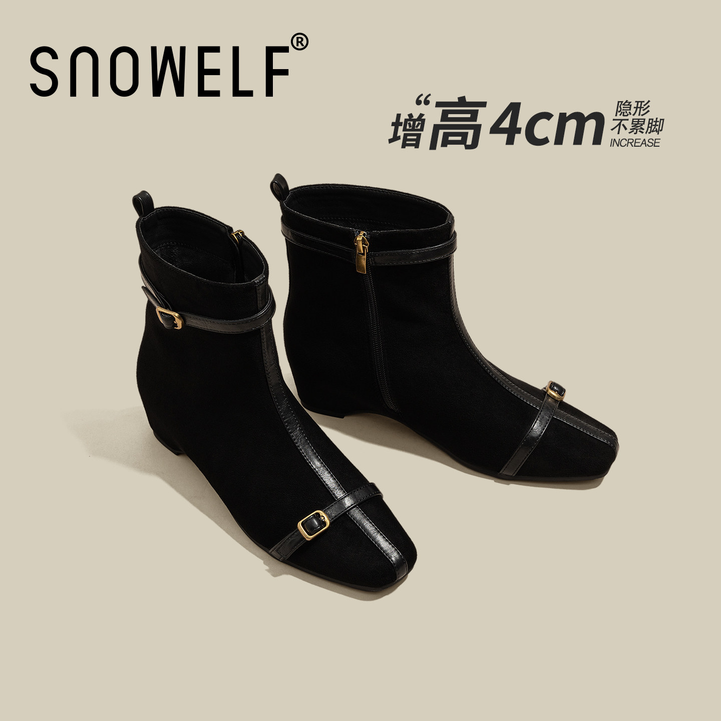 snowelf~增高黑色超火绝美女靴子