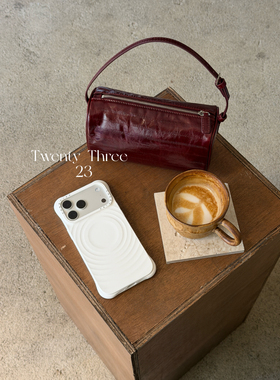 Twenty Three高级高质感鳗鱼纹笔筒包小众设计单肩斜挎包