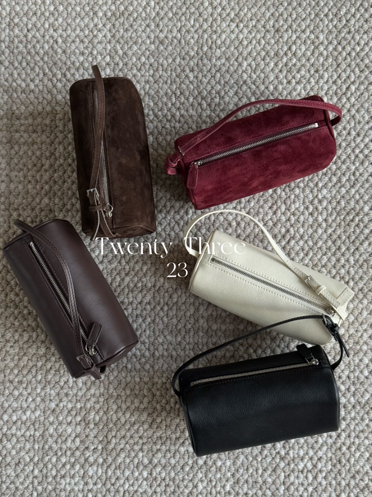 Twenty Three 小众高级感90s笔筒包极简老钱风真皮手提单肩斜挎包
